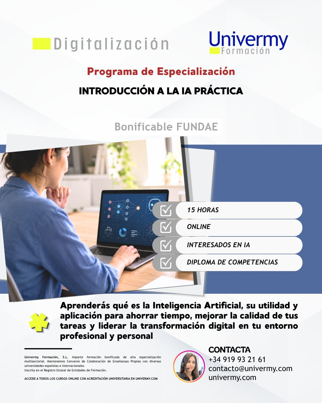 Cartel del curso Introducción a la IA práctica