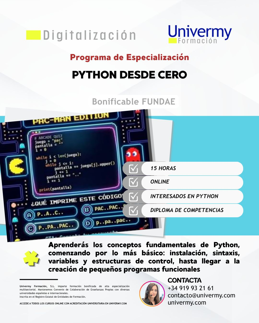 Cartel del curso Python desde 0