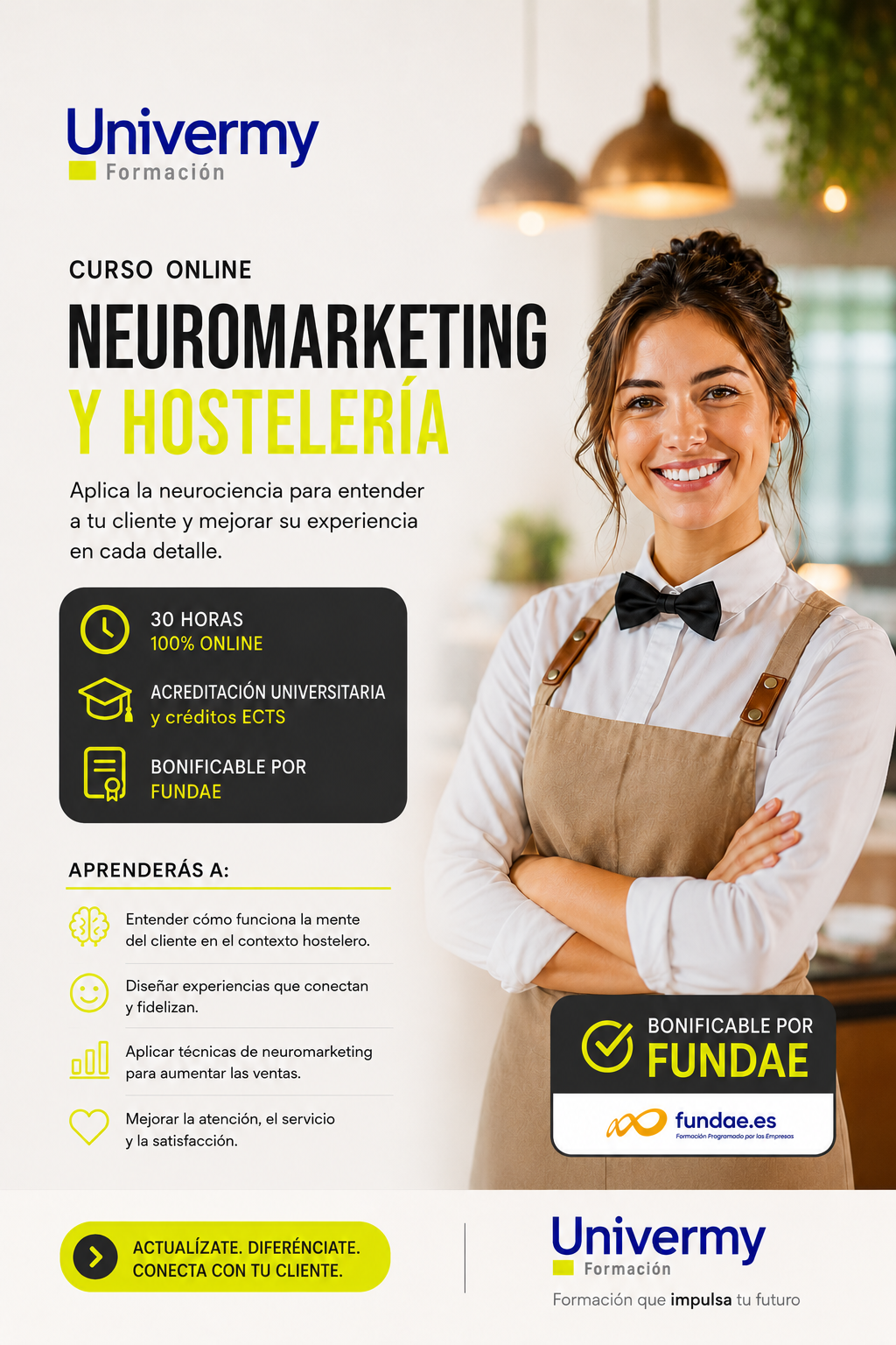 Cartel del curso online Neuromarketing y Hostelería de Univermy