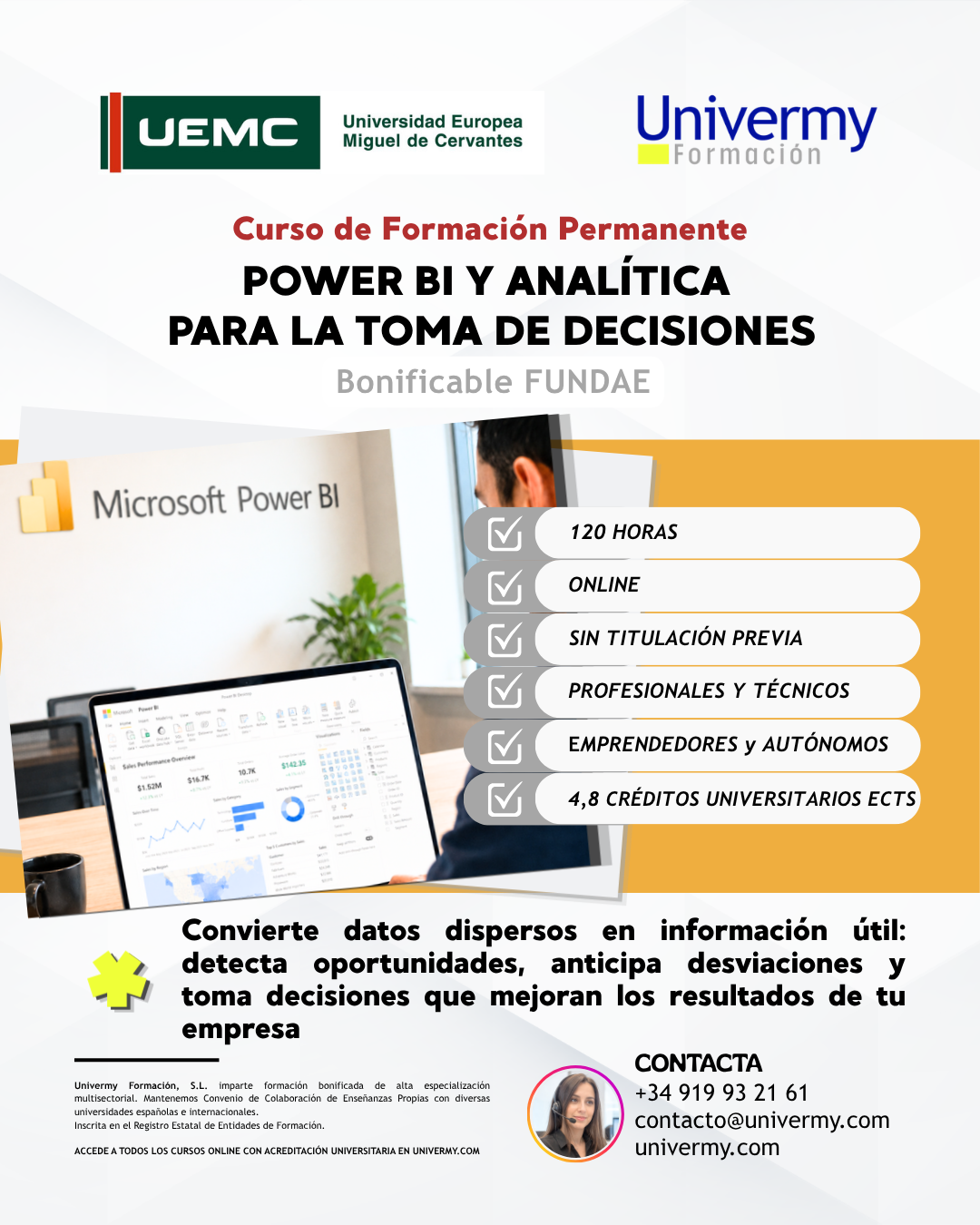 Cartel del curso de Power BI y Analítica para la Toma de Decisiones